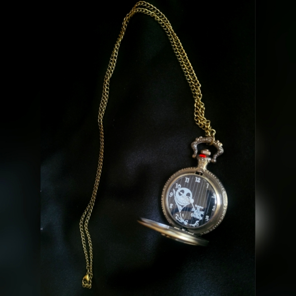 Jack & Sally Pendant Locket Watch Nightmare Before Christmas NEW